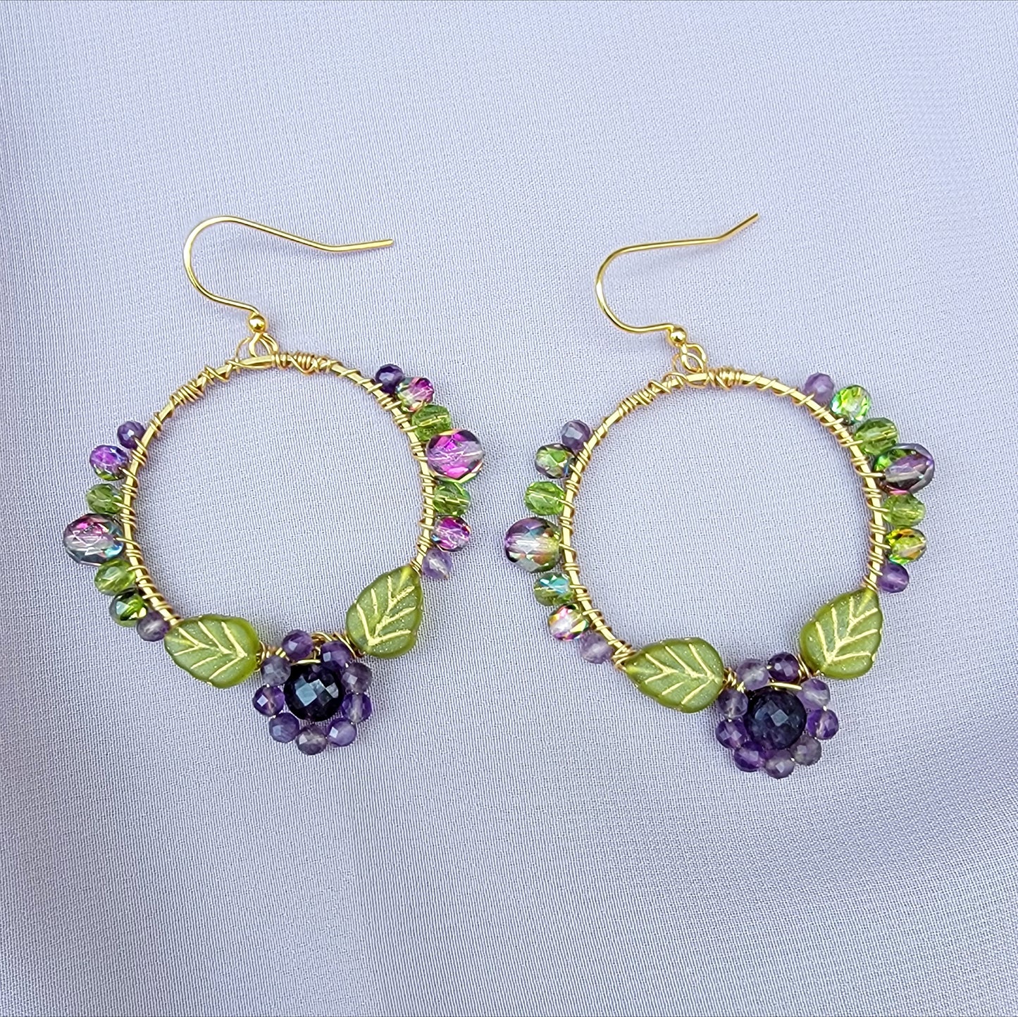 Fairy Amethyst Flower Garden Earrings