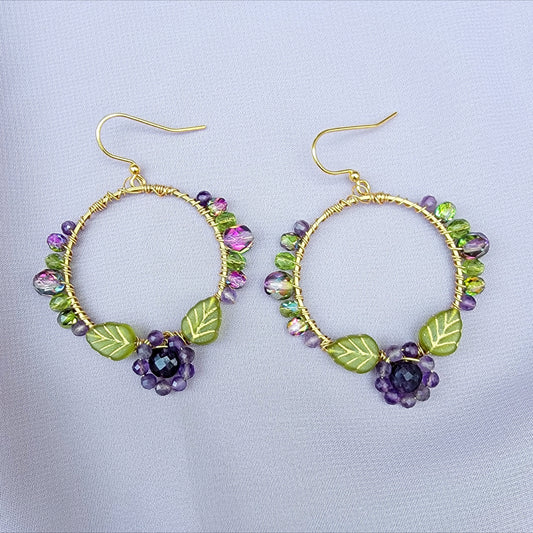 Fairy Amethyst Flower Garden Earrings