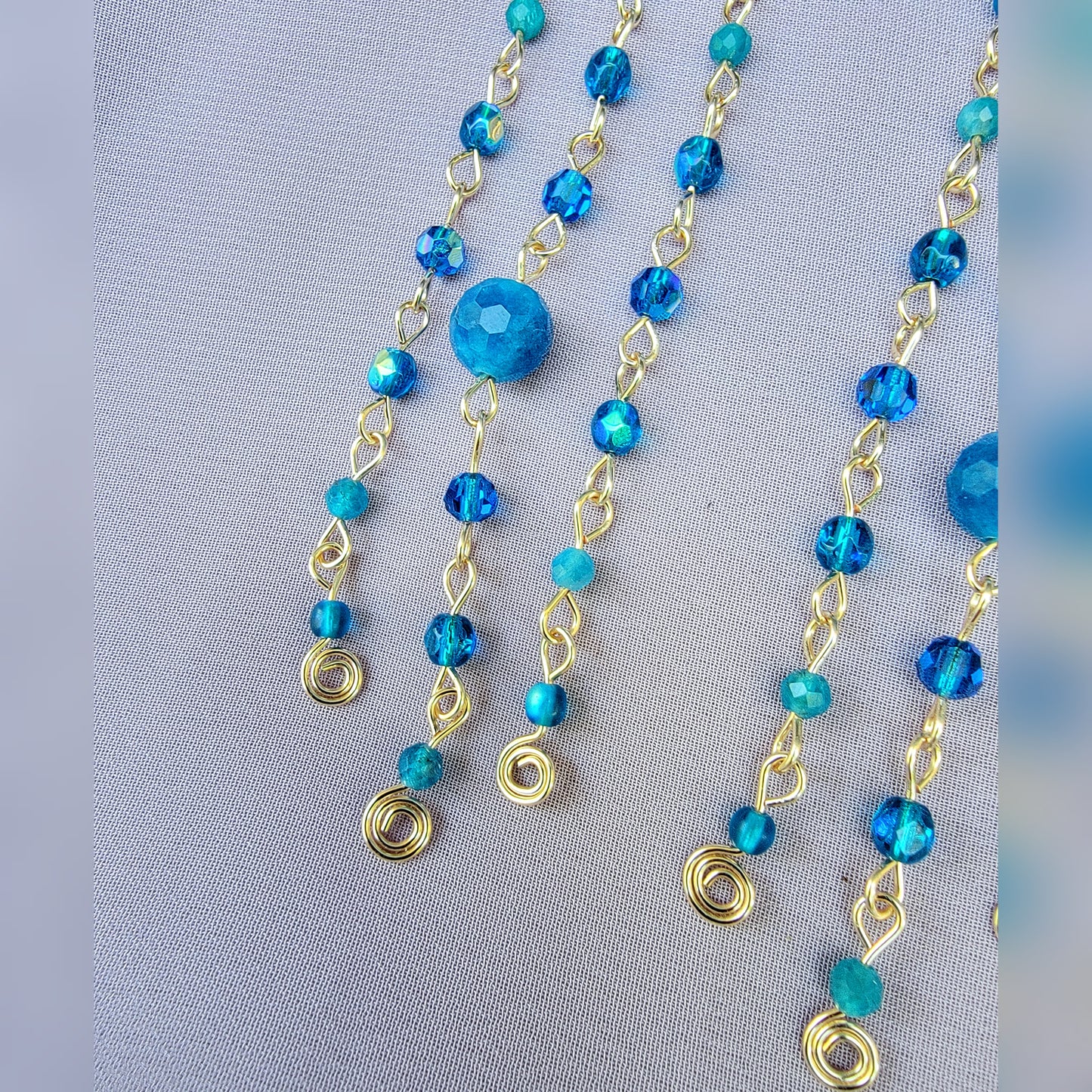 Blue Apatite Flower Earrings