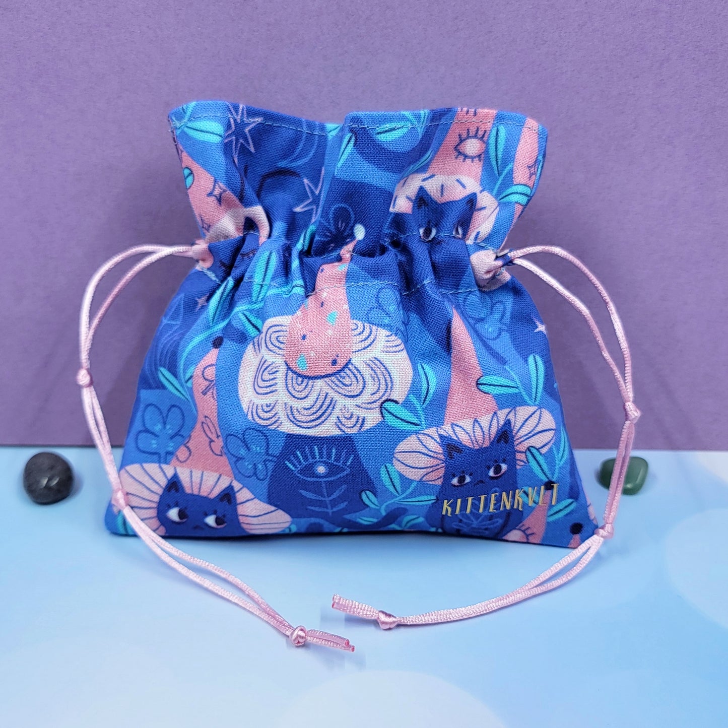 Mystical Witchy Kitty Cat Crystal Pouch