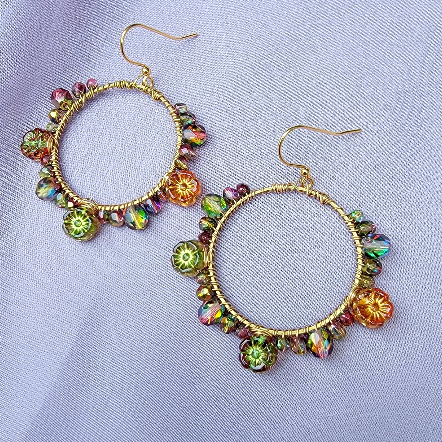 Rainbow Flower Earrings