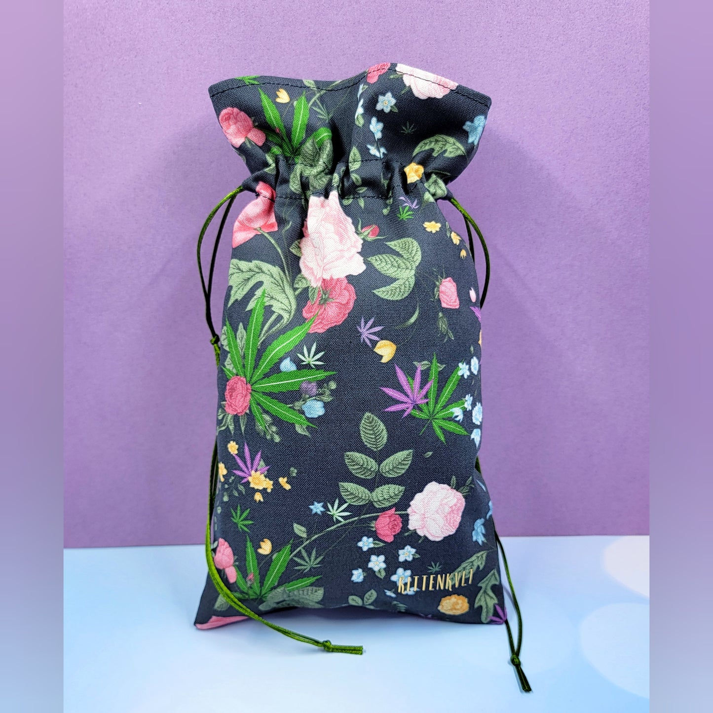 Roses, Pot Leaf, Wildflowers Tarot Pouch