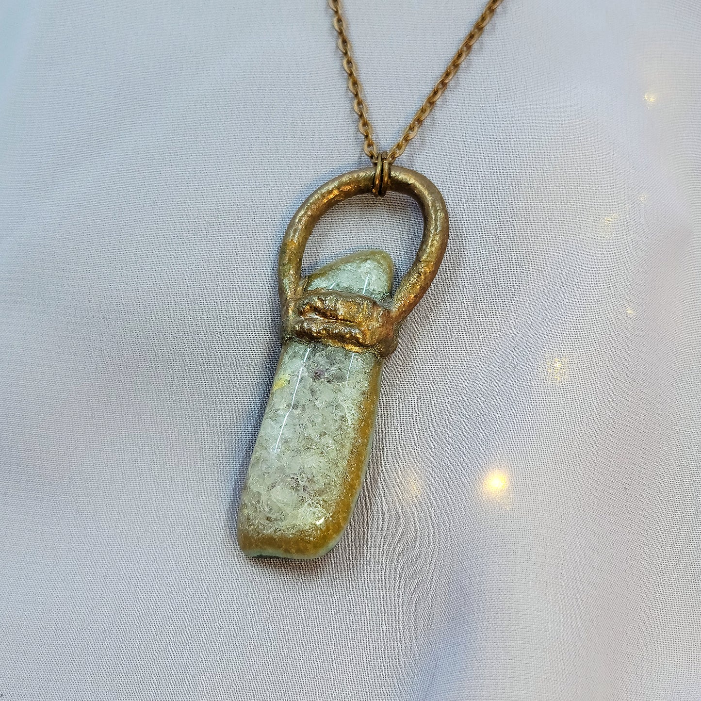 Super 7 Amethyst Electroformed Copper Pendant