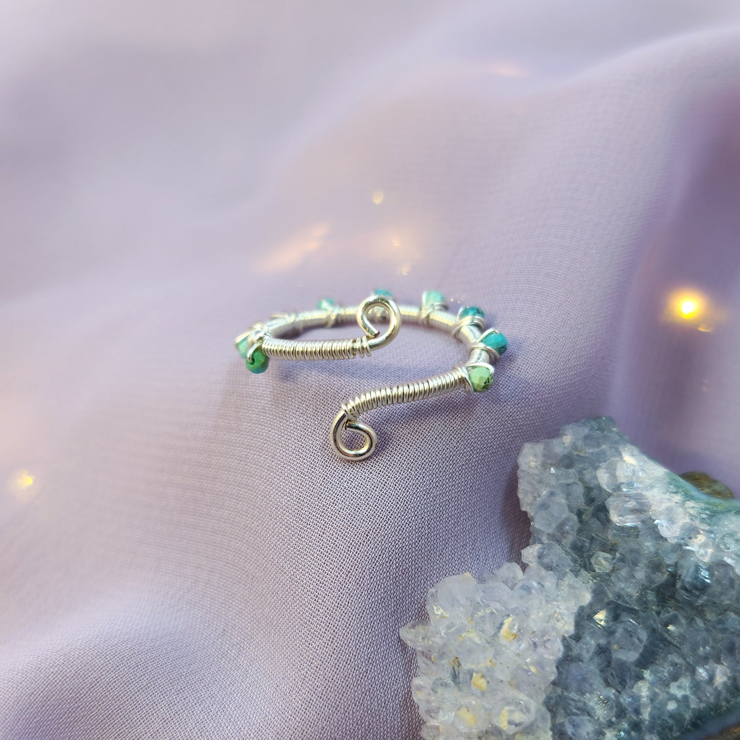 Sea Fairy Siren African Jasper Adjustable Ring