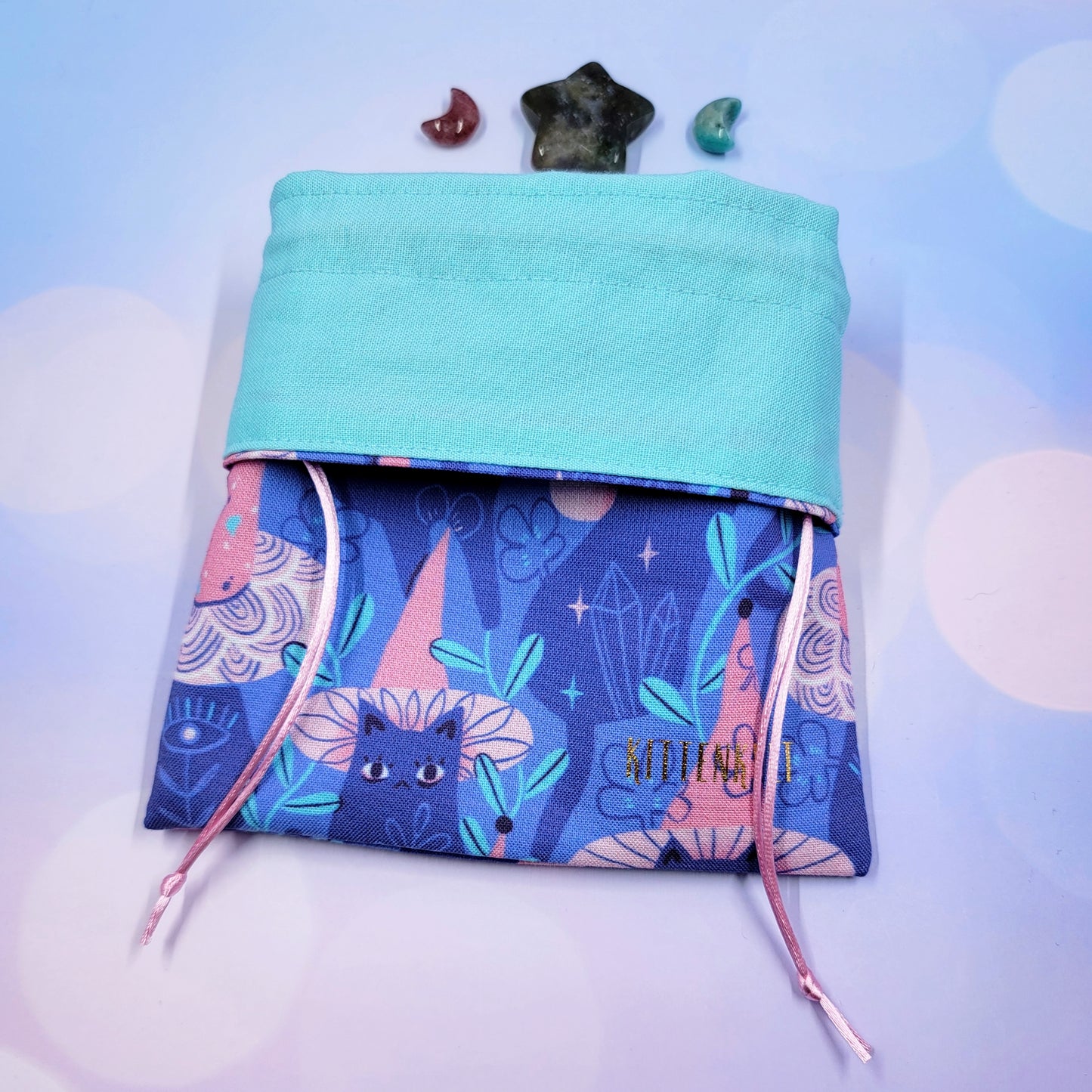 Mystical Witchy Kitty Cat Pastel Garden Trinket Pouch