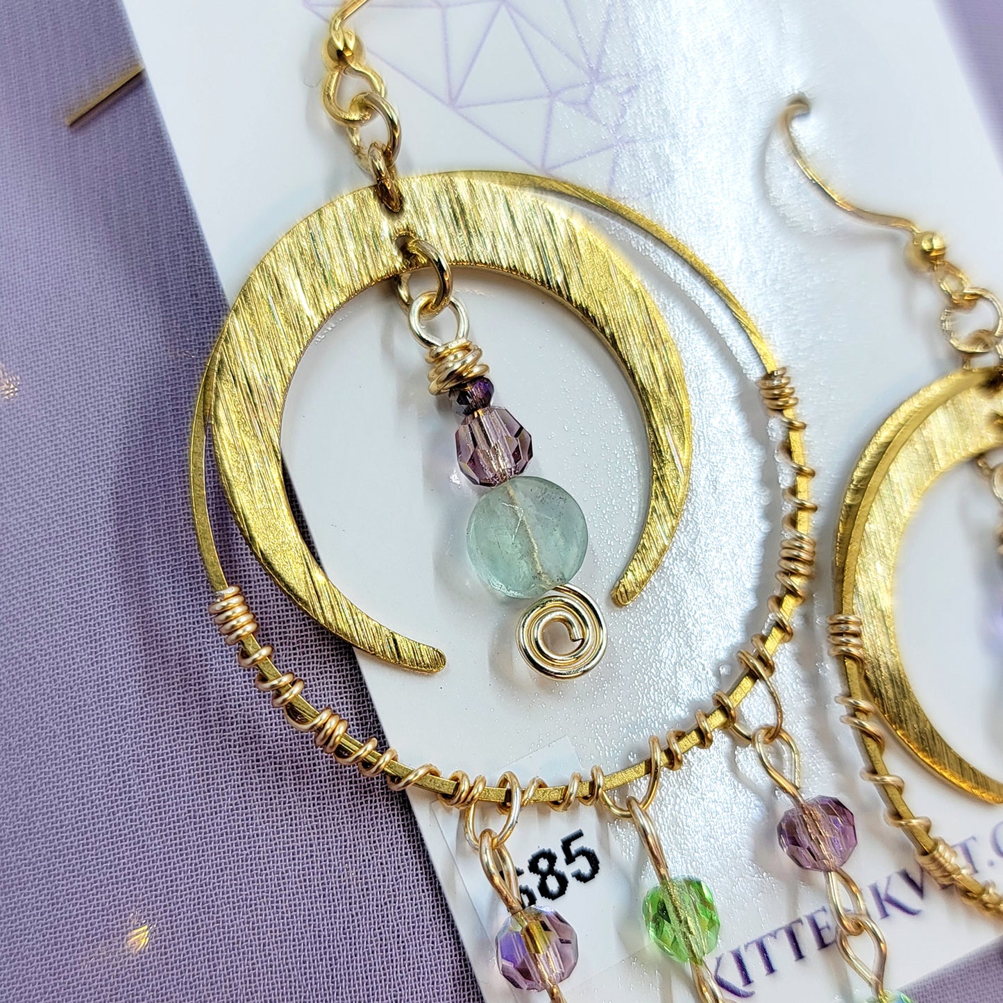Ethereal Fluorite Fairy Sun Catcher Earrings