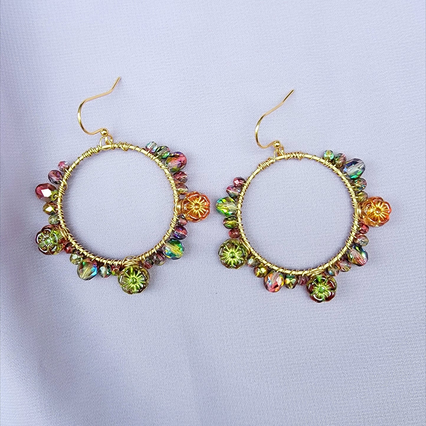 Rainbow Flower Earrings