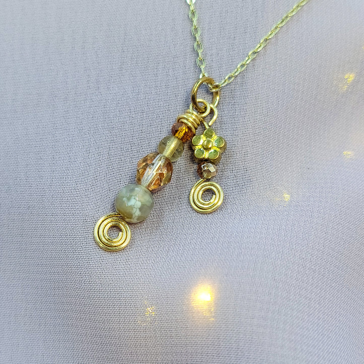 Agate Fairy Flower Necklace