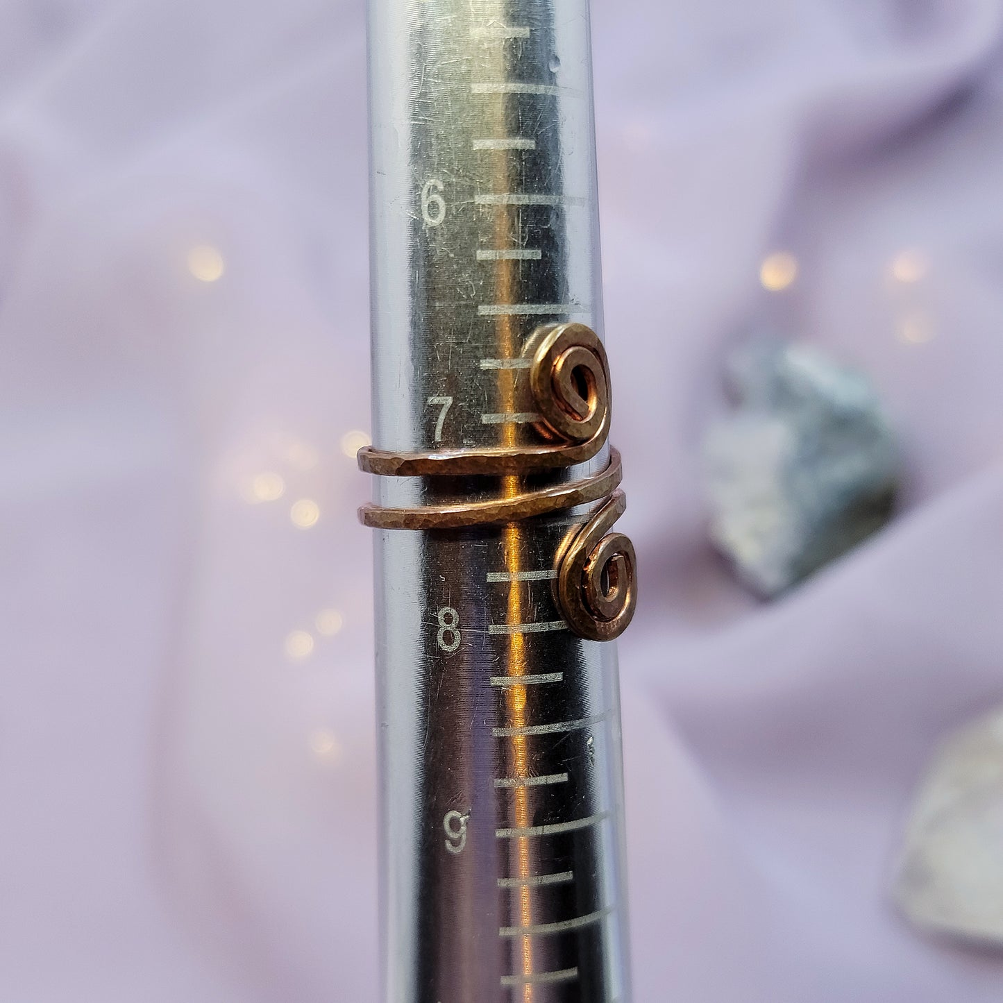 Adjustable Whimsical Fairy Swirl Hammered Copper Ring