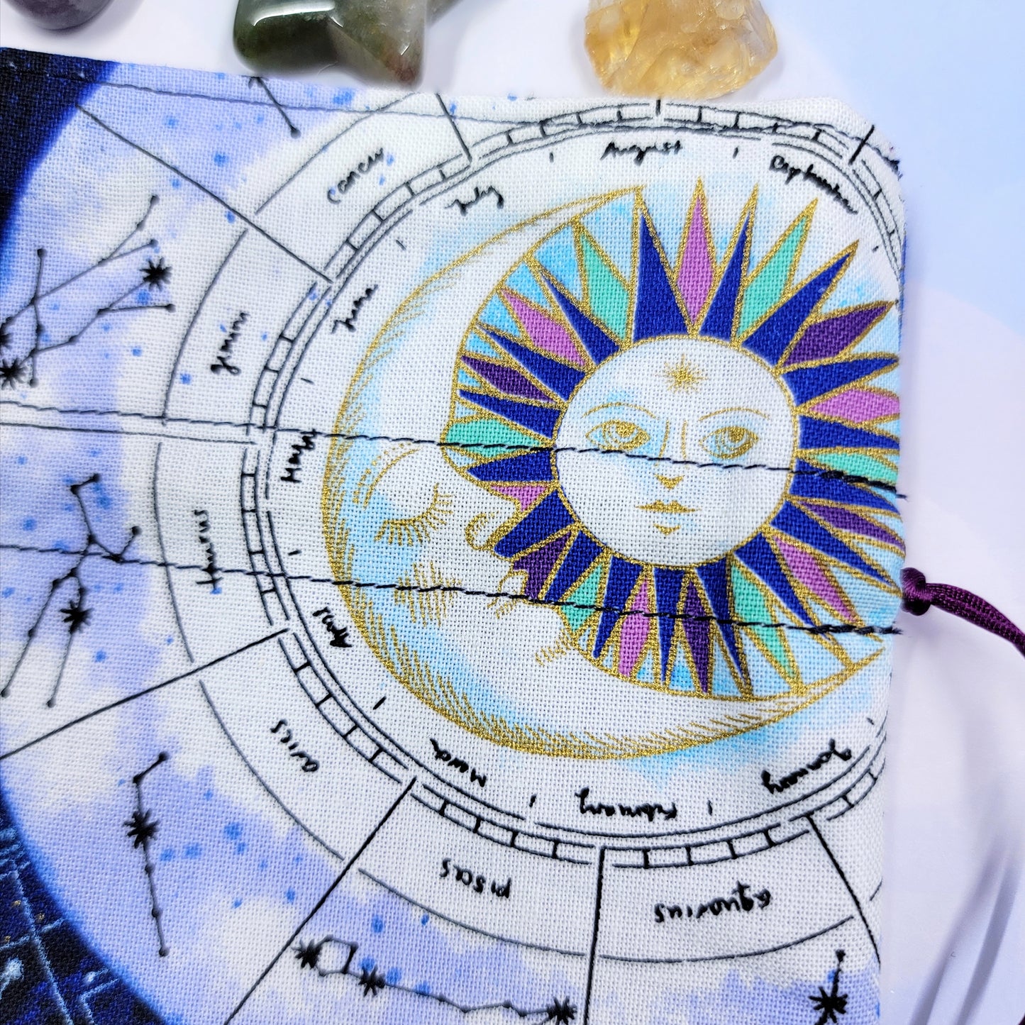 Celestial Witchy Zodiac Cosmic Crystal Pouch