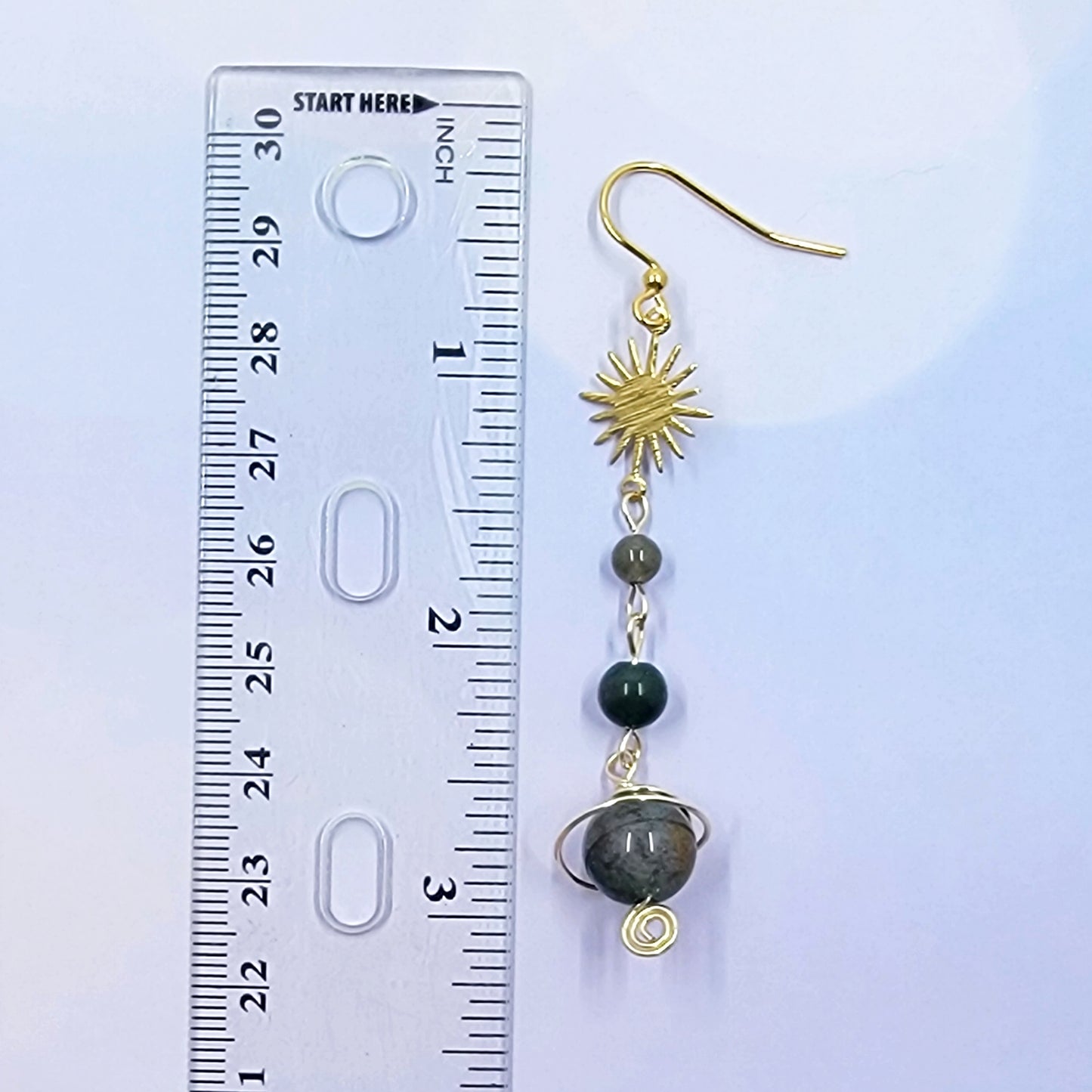 Jasper Planet Earrings