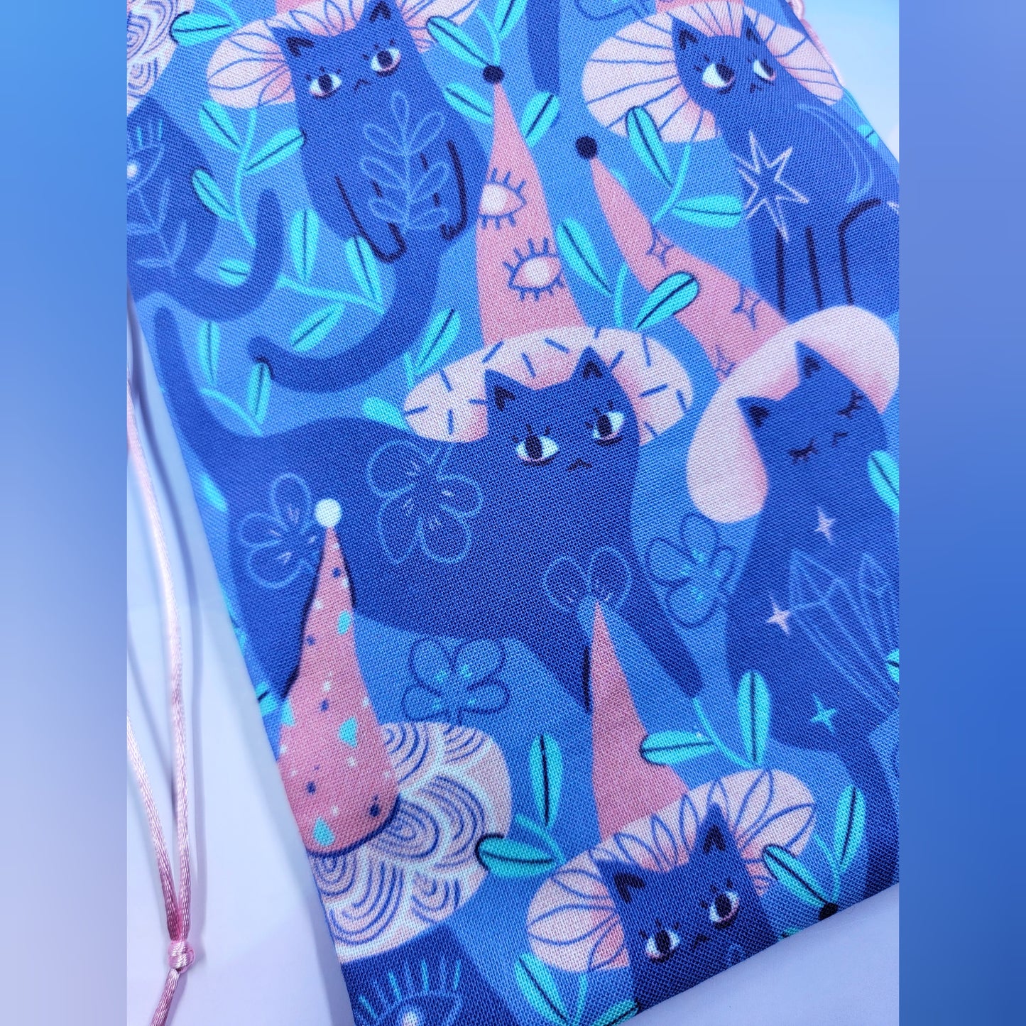 Witchy Mystical Kitty Garden Tarot Pouch