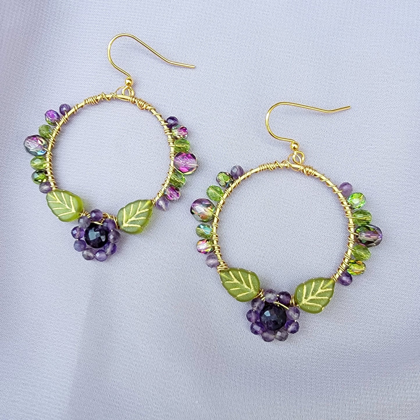 Fairy Amethyst Flower Garden Earrings