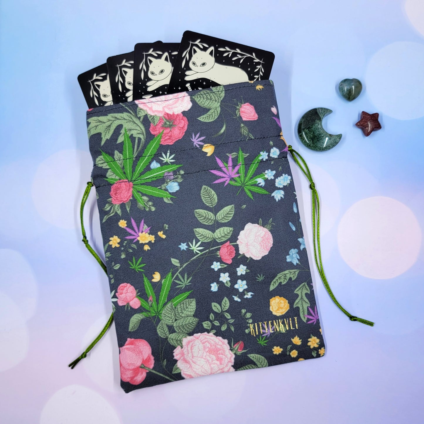 Roses, Pot Leaf, Wildflowers Trinket Pouch