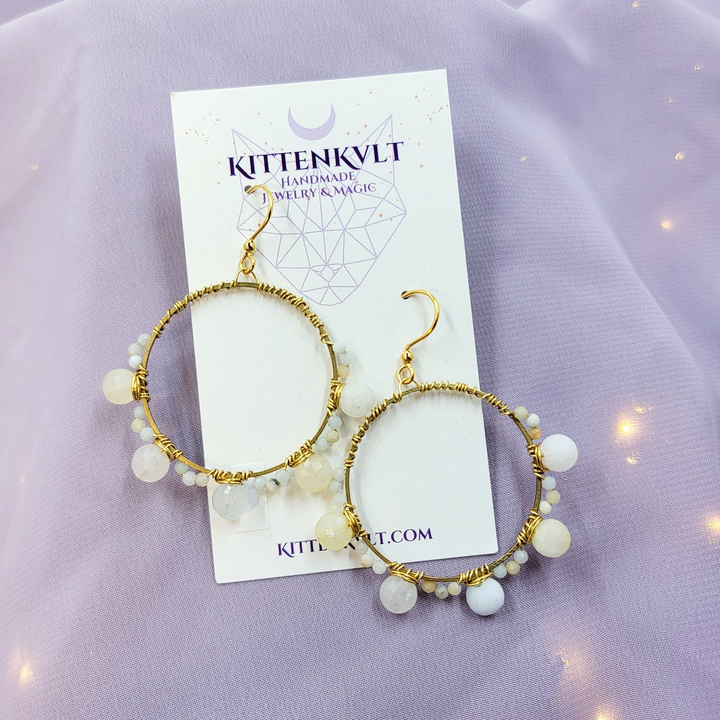 Amazonite & Quartz Mystical Hoop Earrings