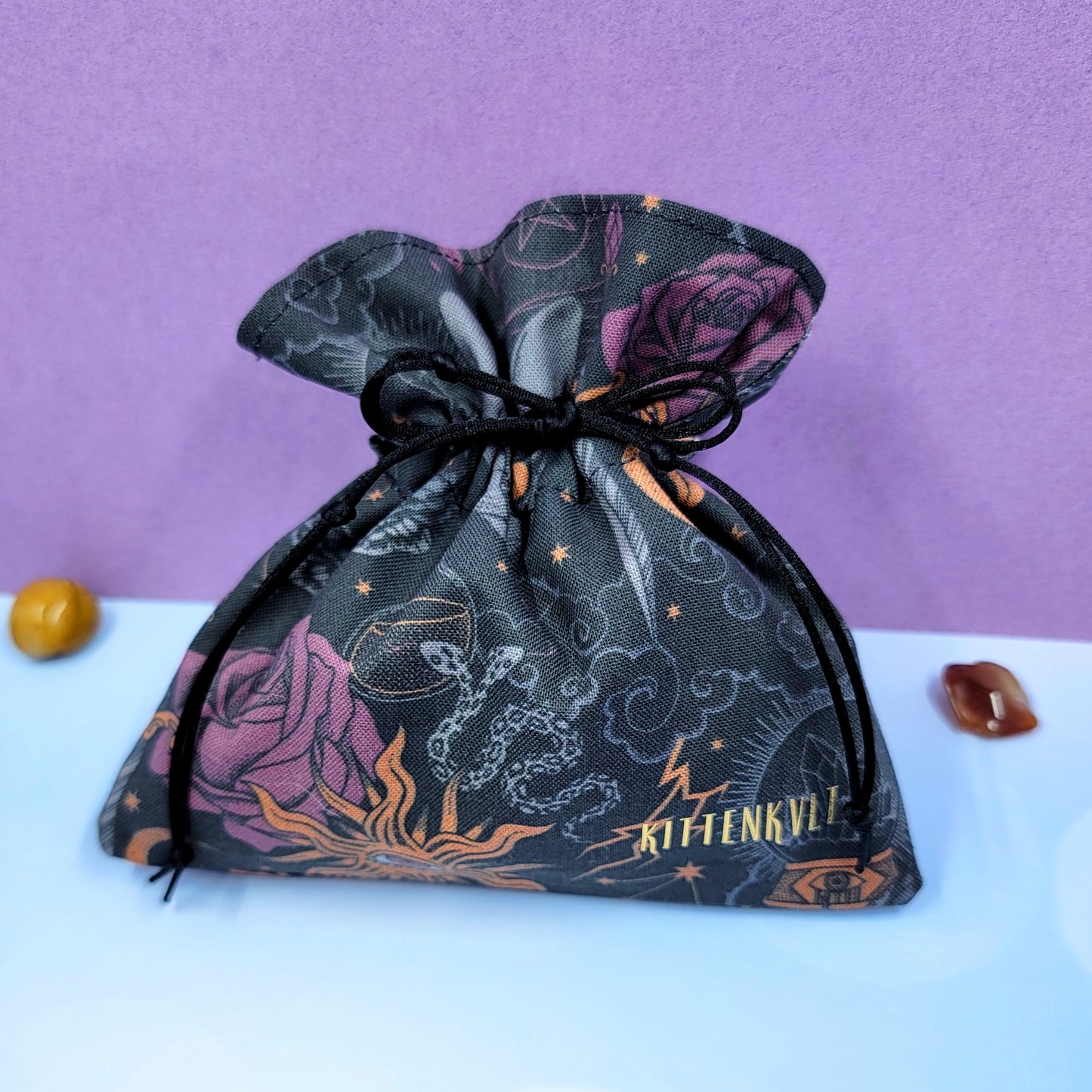 Mystical Witchy Gothic Hairless Sphynx Cat Crystal Pouch