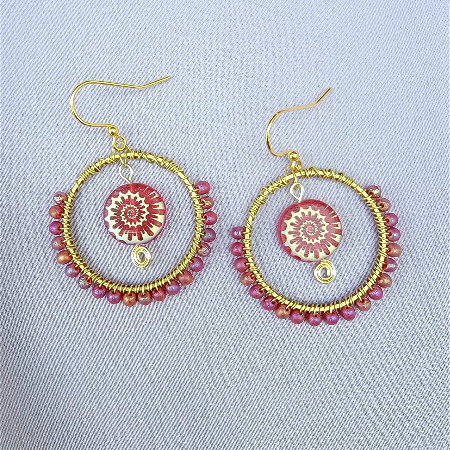 Mystical Ammonite Glass Sea Witch Earrings