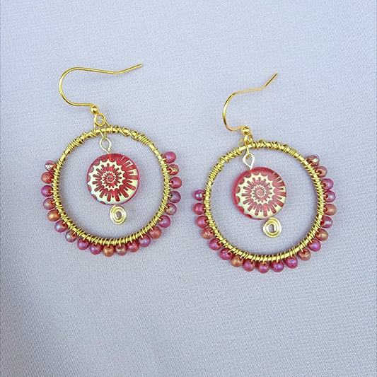 Mystical Ammonite Glass Sea Witch Earrings