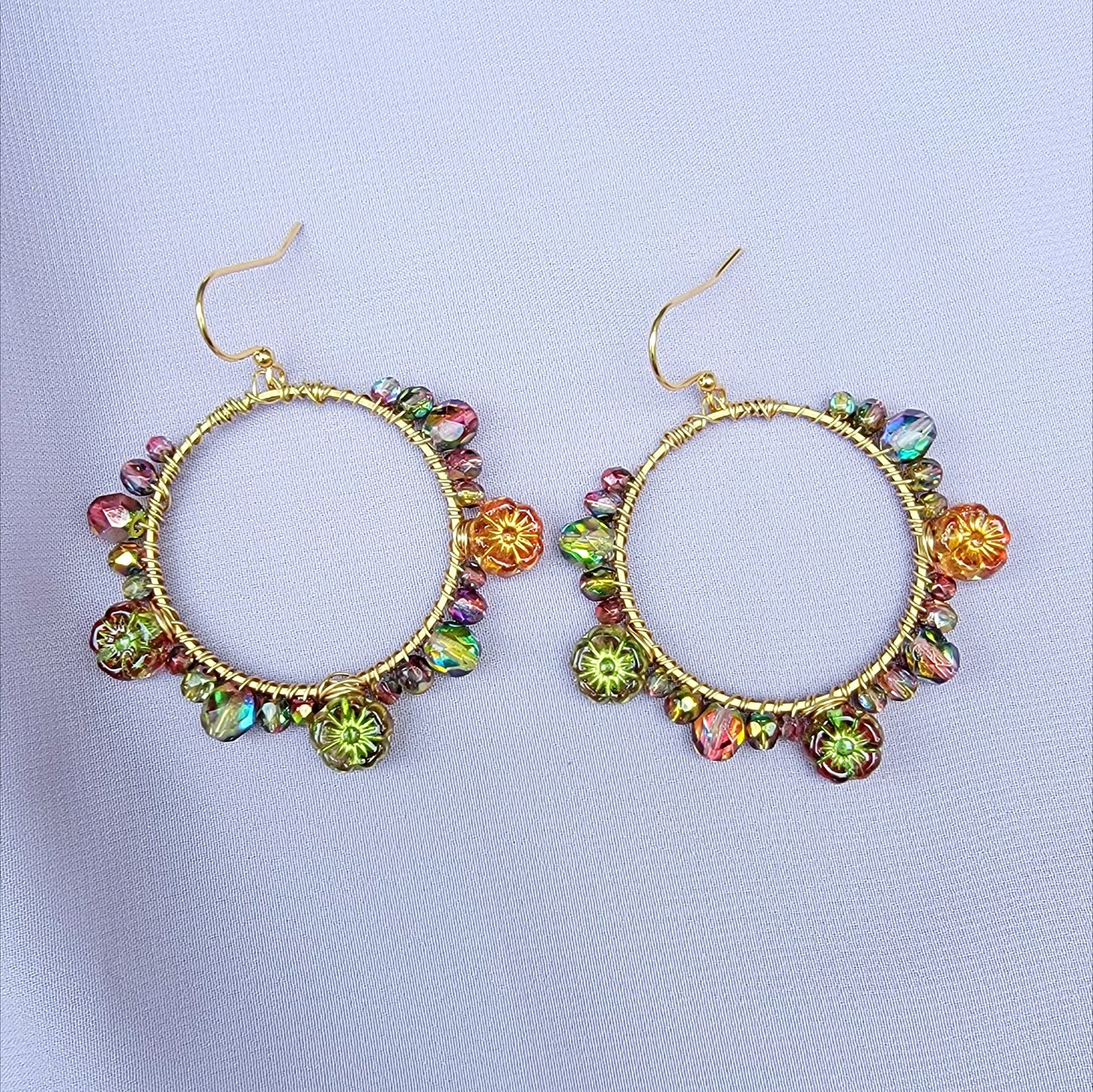 Rainbow Flower Earrings