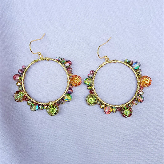 Rainbow Flower Earrings