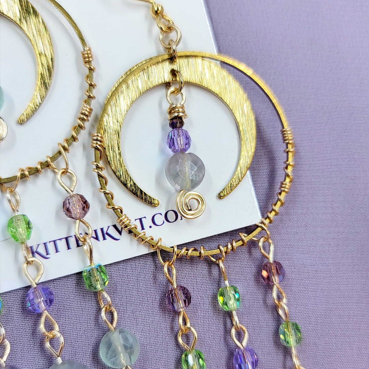 Ethereal Fluorite Fairy Sun Catcher Earrings