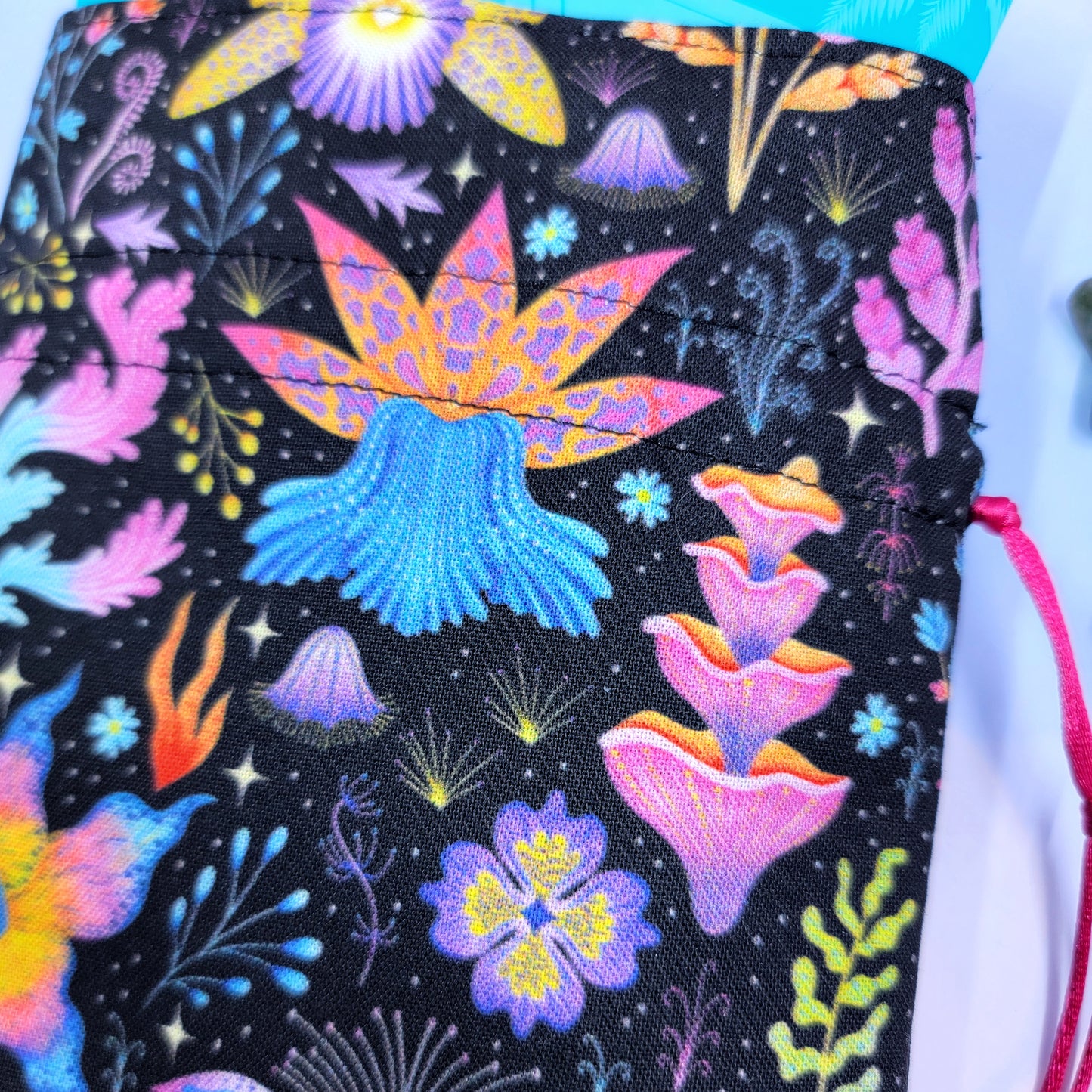 Witchy Mystical Rainbow Lotus Orchid Floral Tarot Pouch