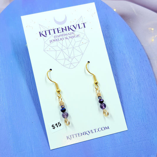 Dainty Witchy Amethyst Earrings