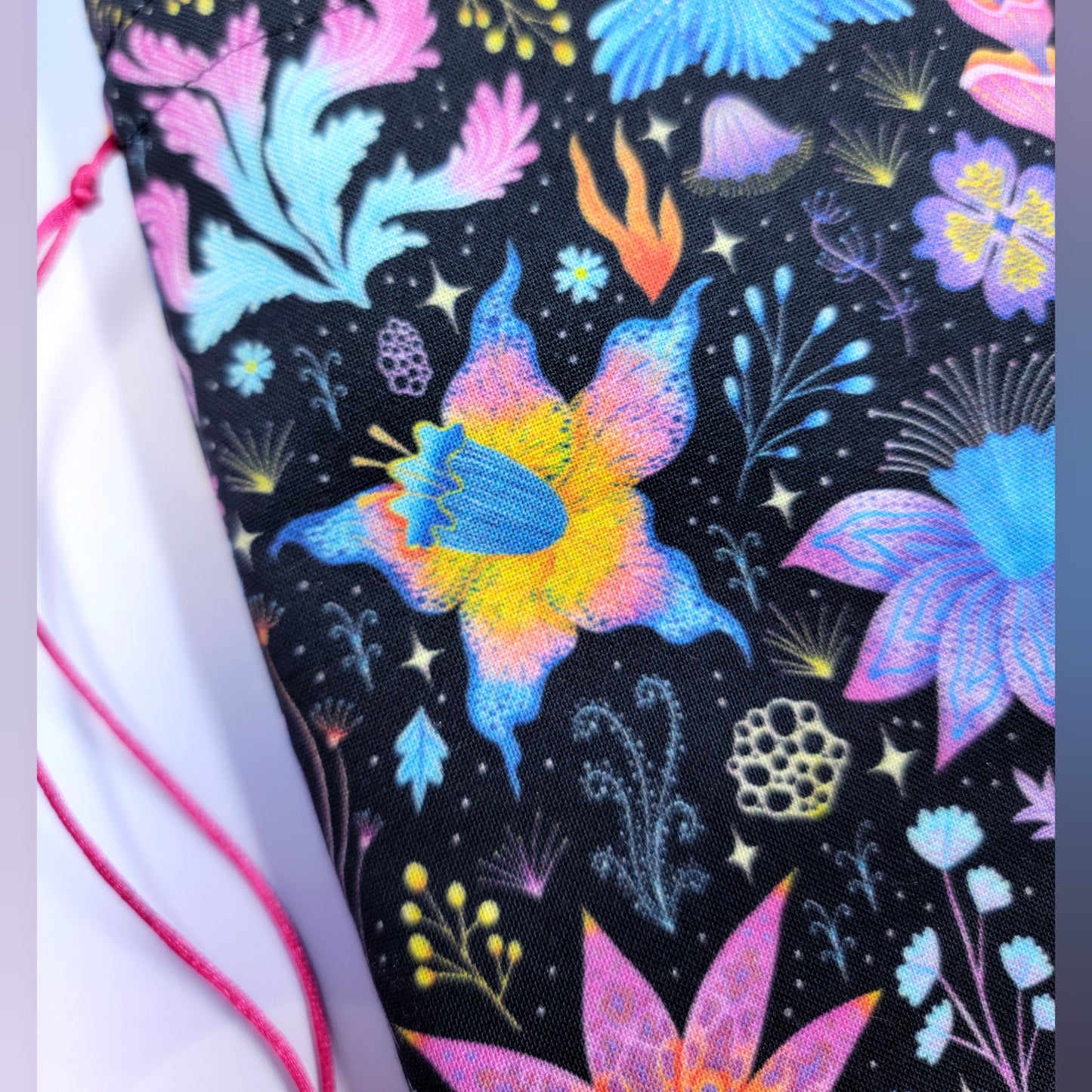 Witchy Mystical Rainbow Lotus Orchid Floral Tarot Pouch