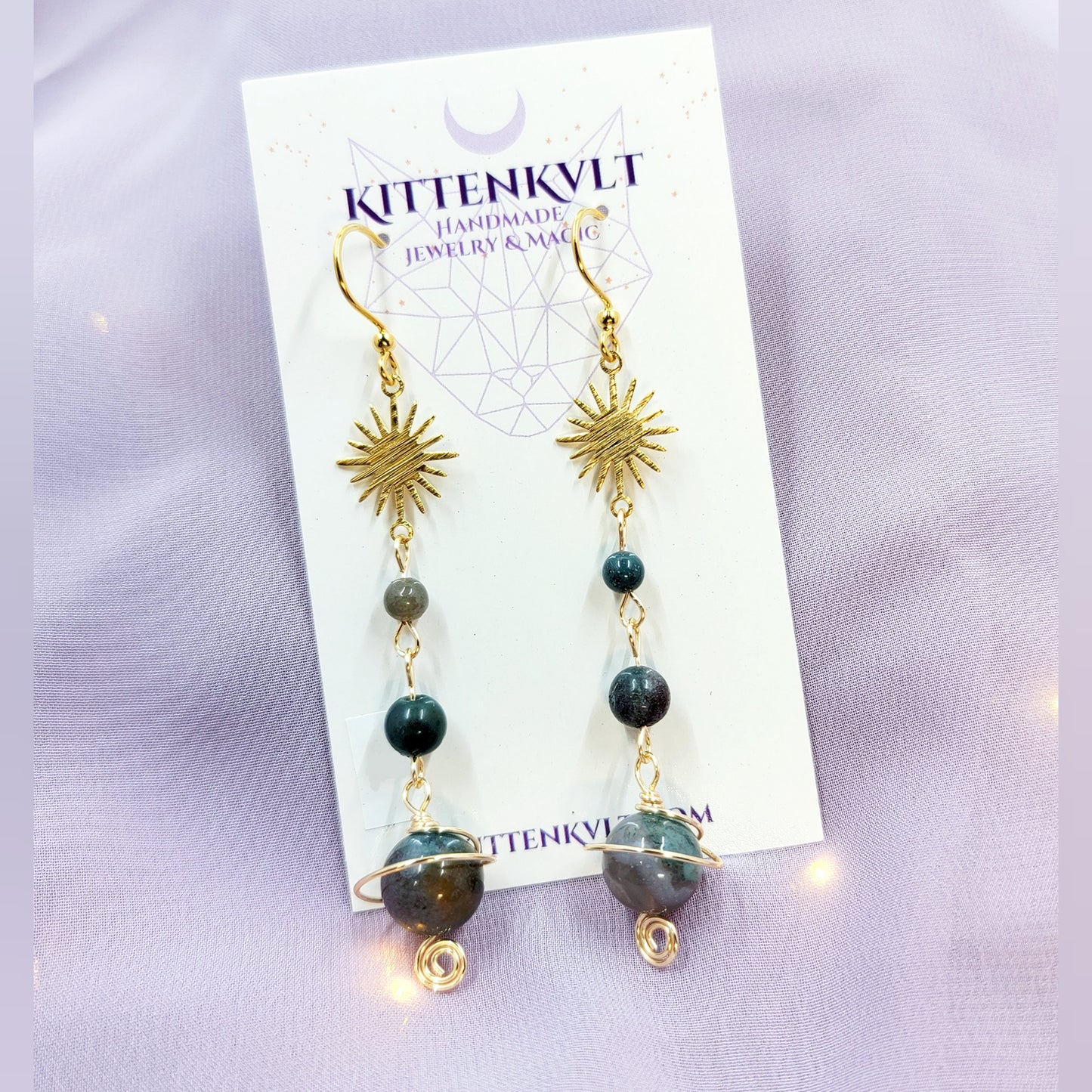 Jasper Planet Earrings