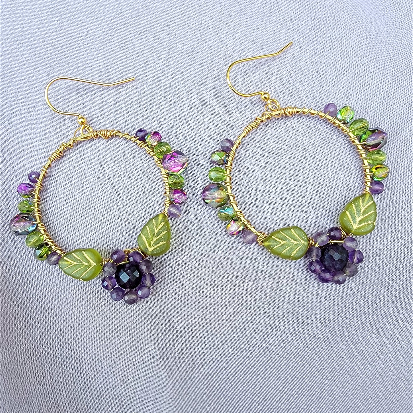 Fairy Amethyst Flower Garden Earrings