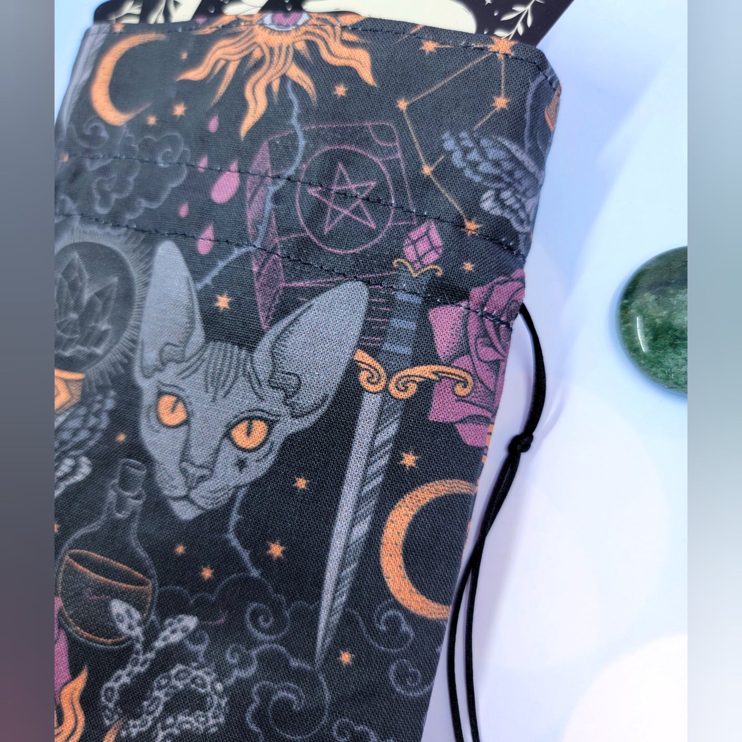 Mystical Gothic Witchy Hairless Sphynx Cat Trinket Pouch