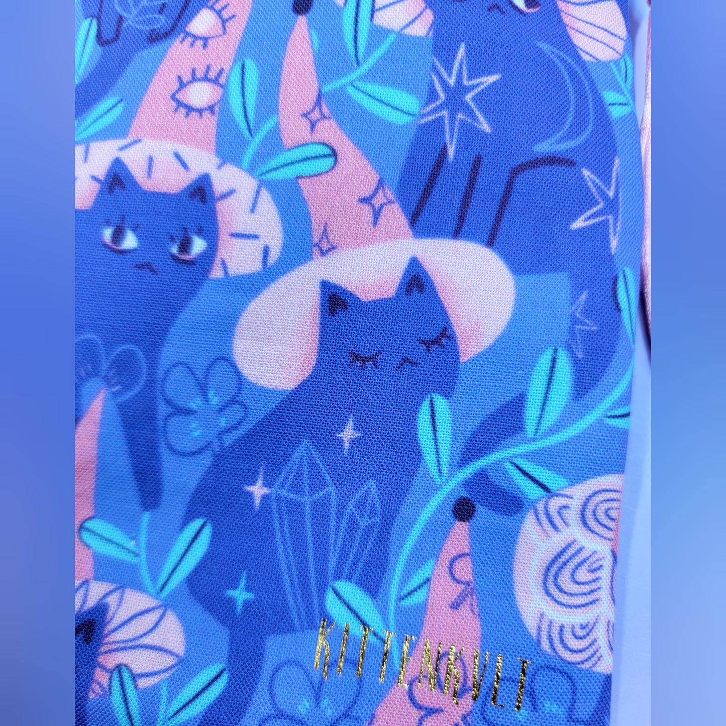 Witchy Mystical Kitty Garden Tarot Pouch