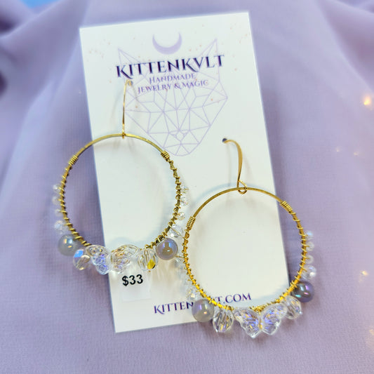 Ethereal Butterfly Aura Agate Sun Catcher Earrings