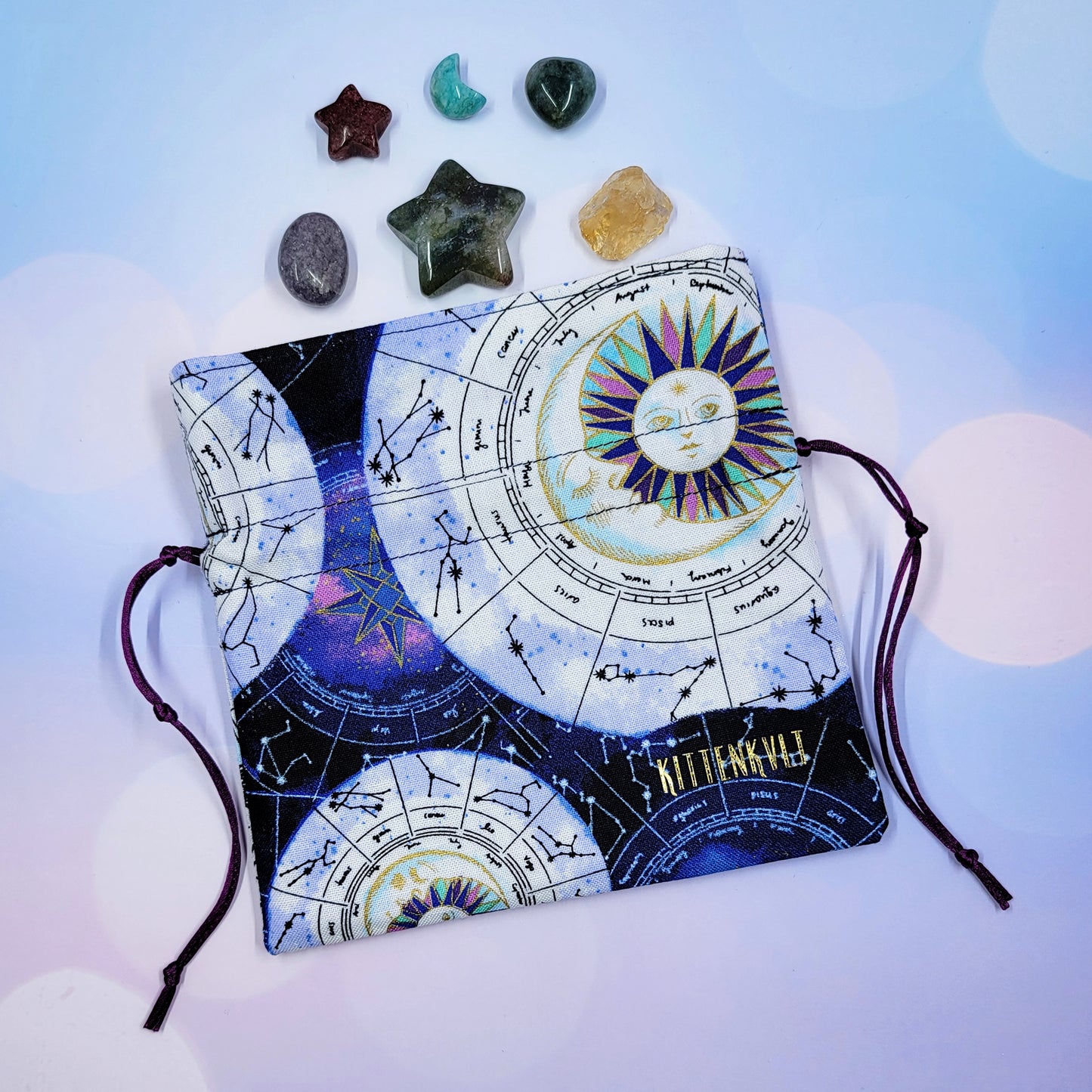 Celestial Witchy Zodiac Cosmic Crystal Pouch