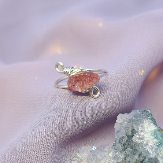 Whimsical Fairy Strawberry Quartz Ring