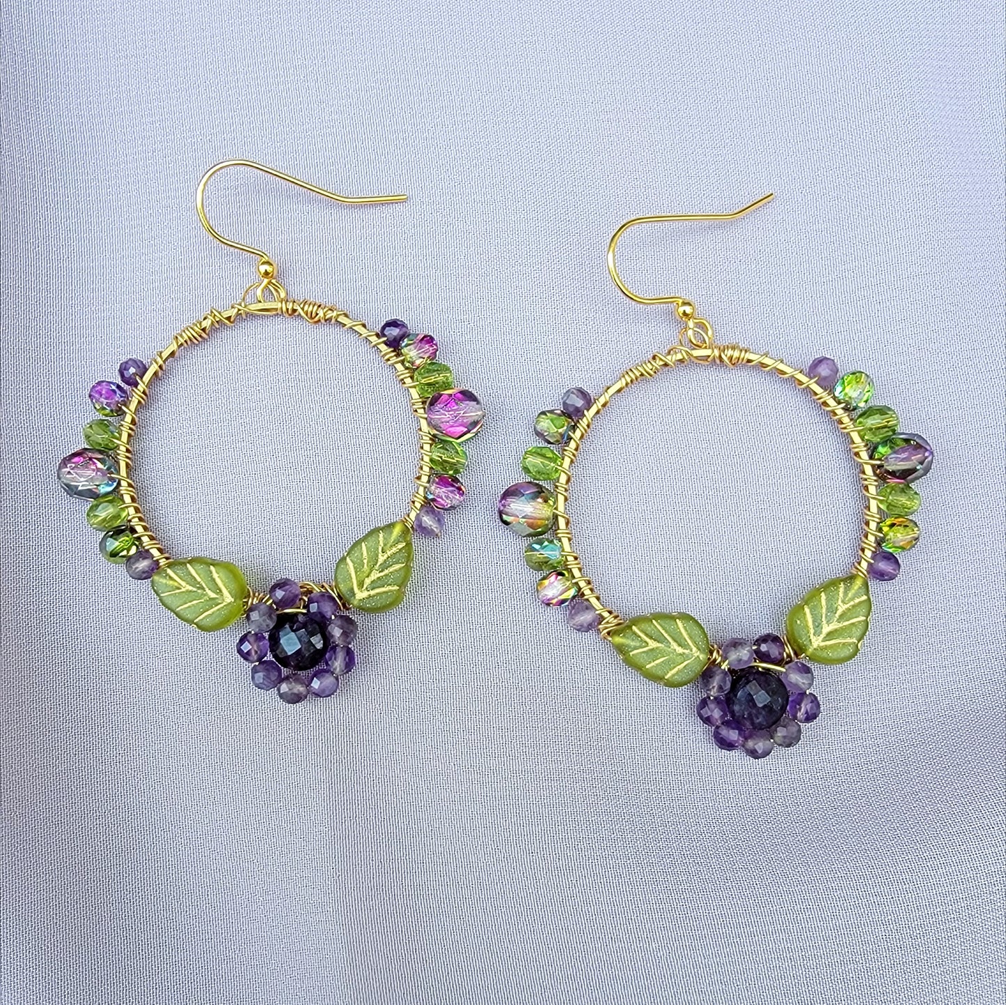 Fairy Amethyst Flower Garden Earrings