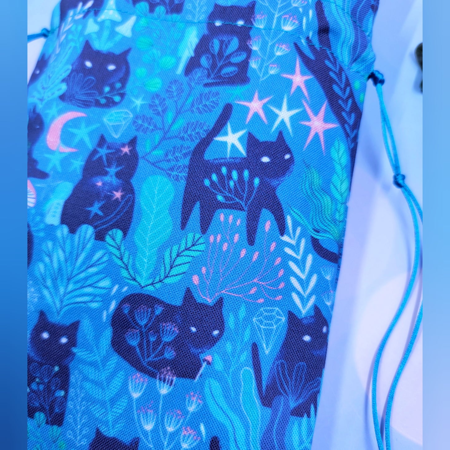 Witchy Mystical Kitty Fairy Garden Tarot Pouch