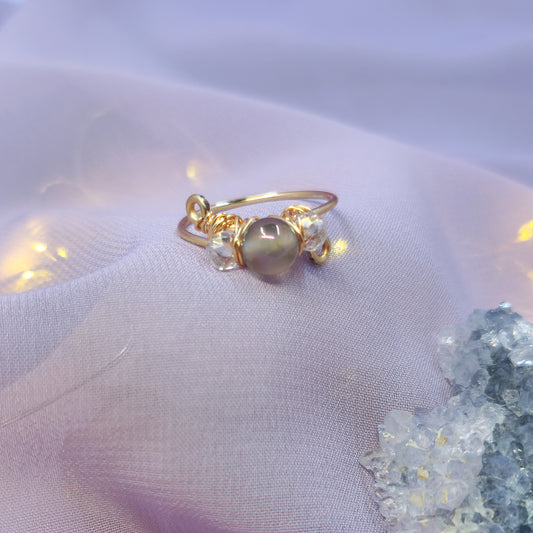 Mystical Ethereal Fairy Aura Agate Ring
