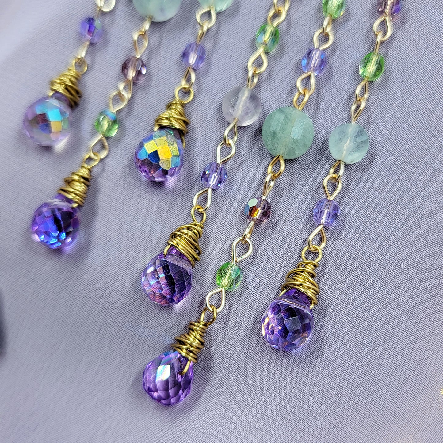 Ethereal Fluorite Fairy Sun Catcher Earrings