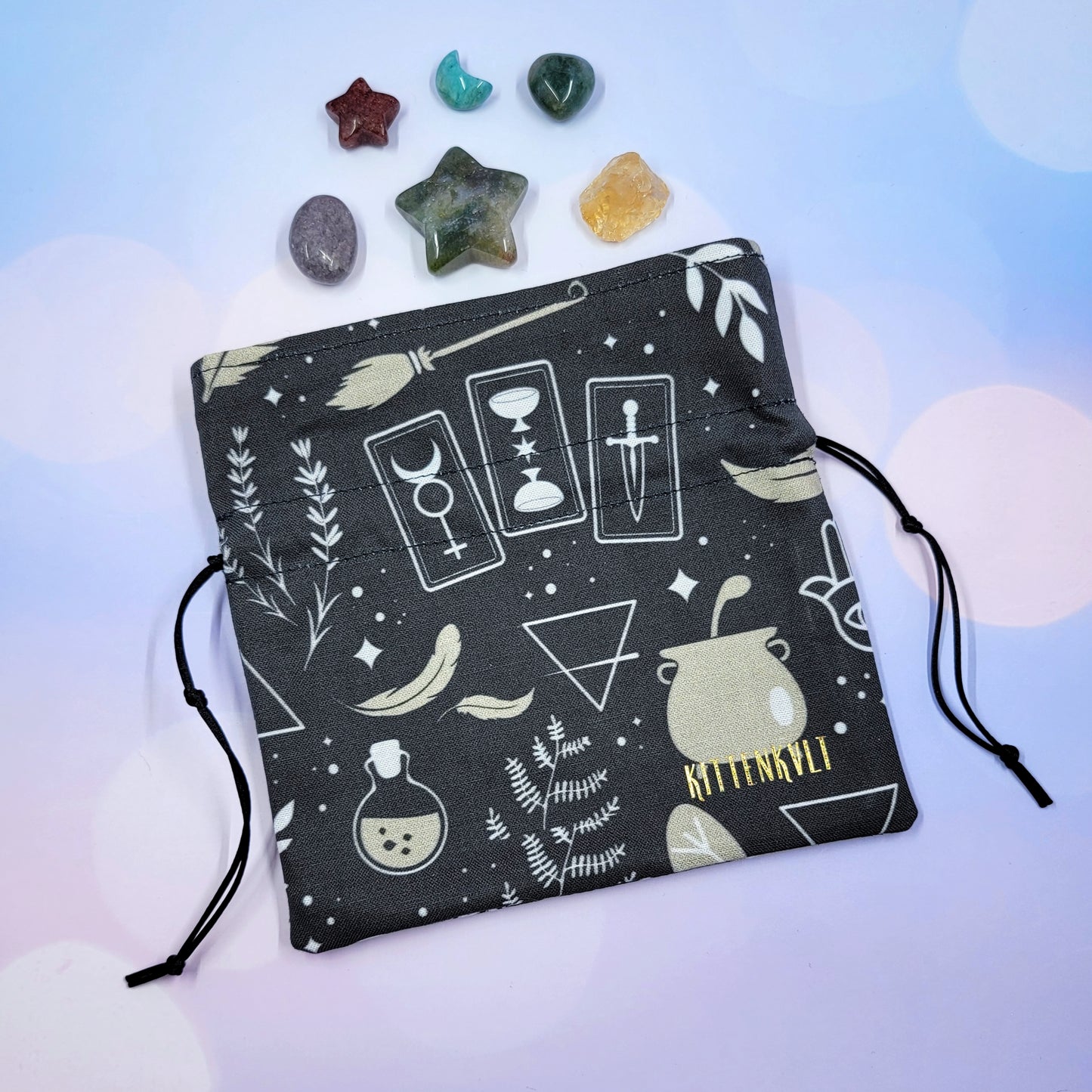 Divination Witch Mystical Whimsy Goth Crystal Pouch