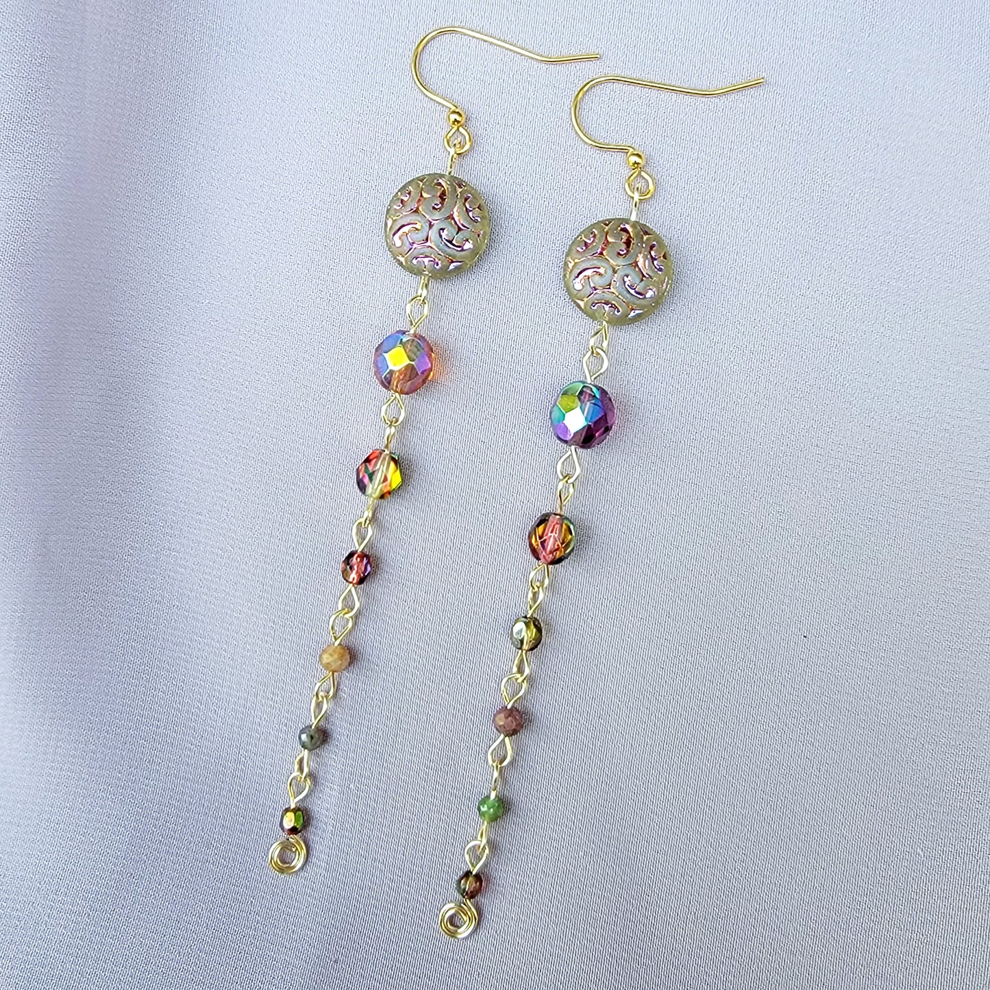 Mystical Fuschite Ruby & Sapphire With Ruby Earrings