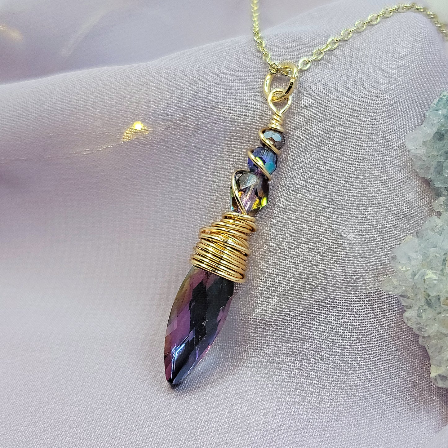 Mystical Fairy Rainbow Sun Catcher Necklace