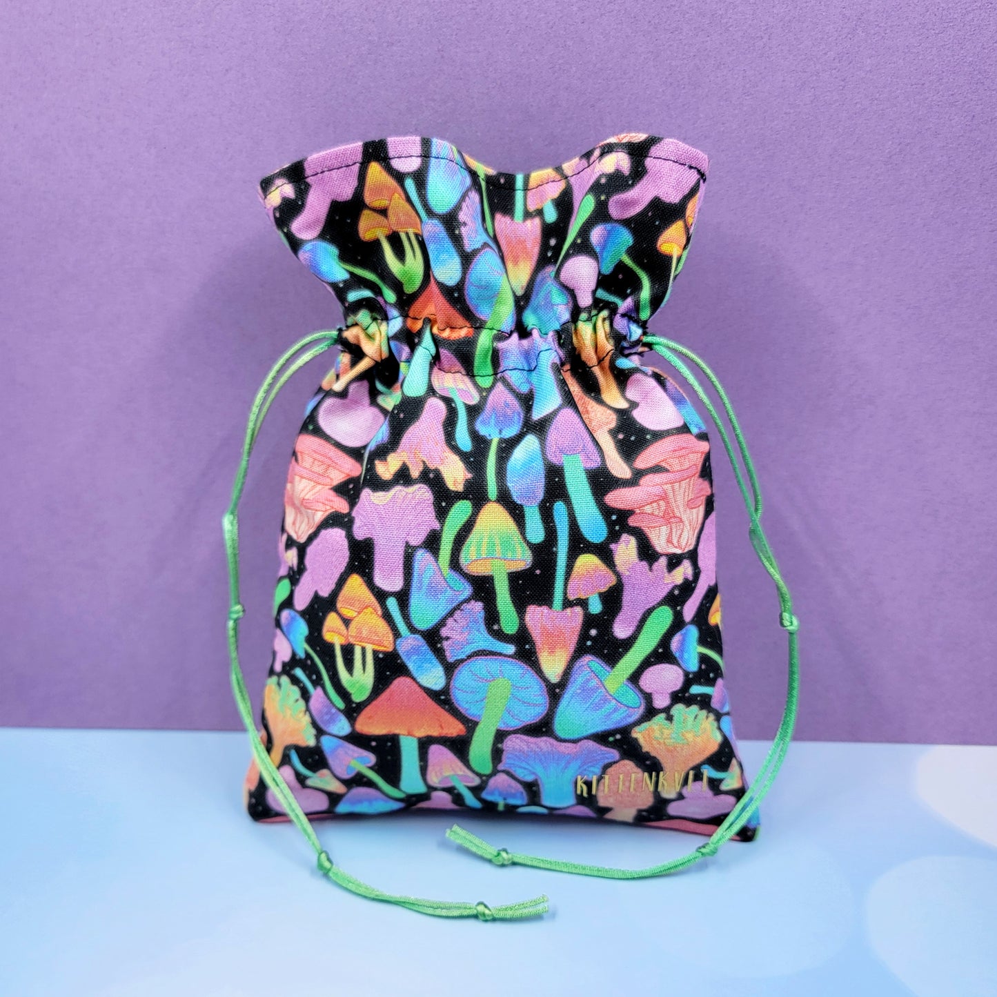 Psychedelic Rainbow Witchy Mushroom Trinket Pouch