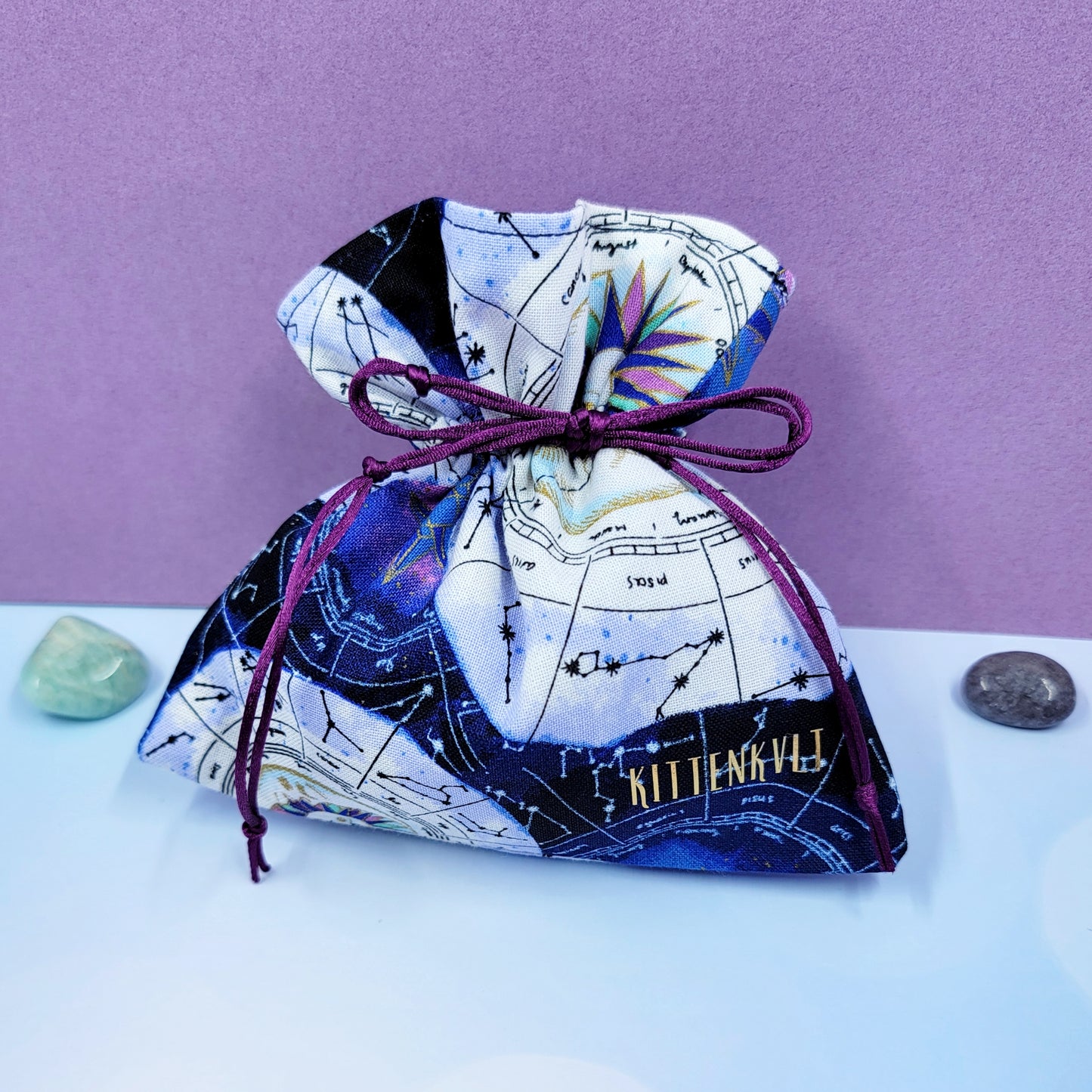 Celestial Witchy Zodiac Cosmic Crystal Pouch