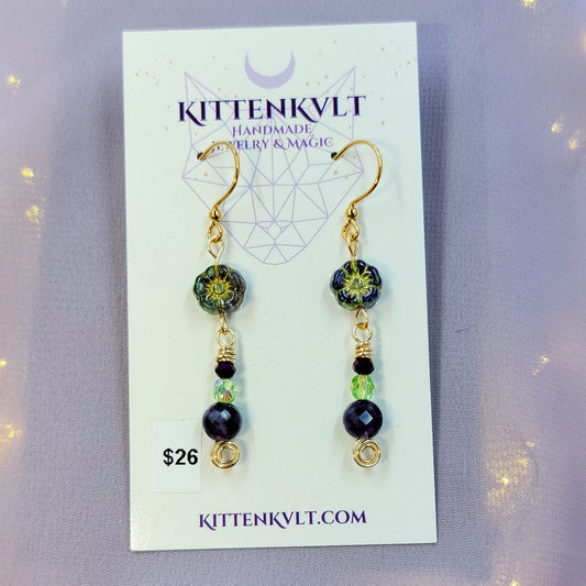 Amethyst Fairy Flower Earrings