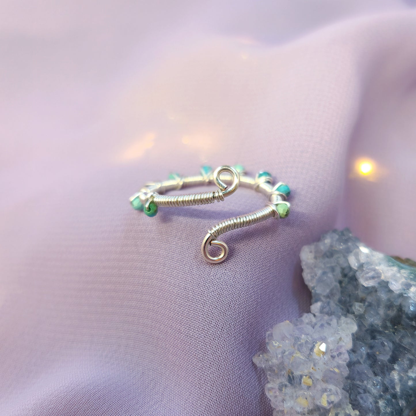 Sea Fairy Siren African Jasper Adjustable Ring