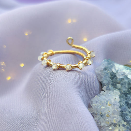 Ethereal Fairy Moonstone Adjustable Ring