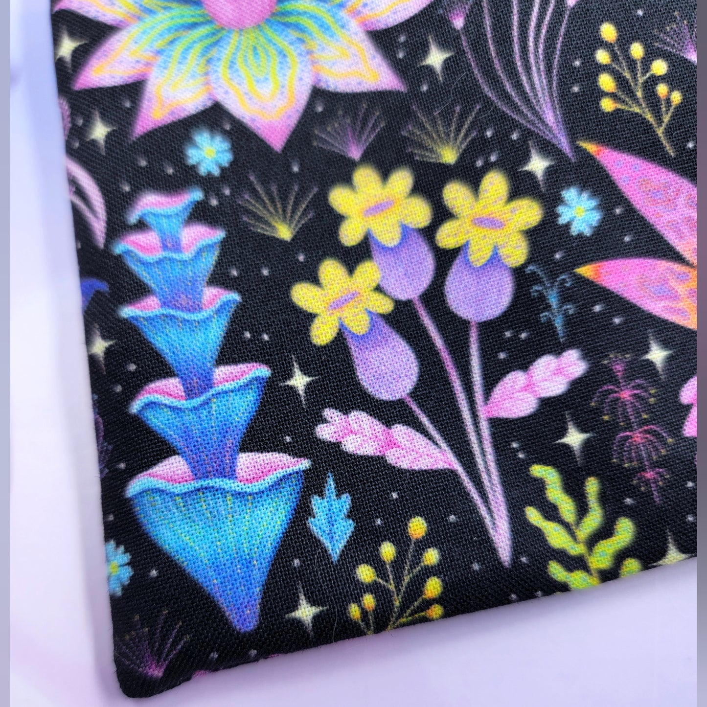 Psychedelic Rainbow Mystical Lotus Orchid Floral Garden Witchy Trinket Pouch