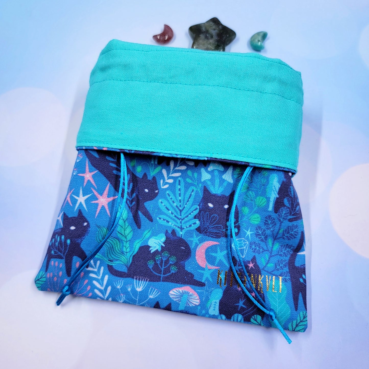 Mystical Witchy Kitty Cat Fairy Garden Trinket Pouch