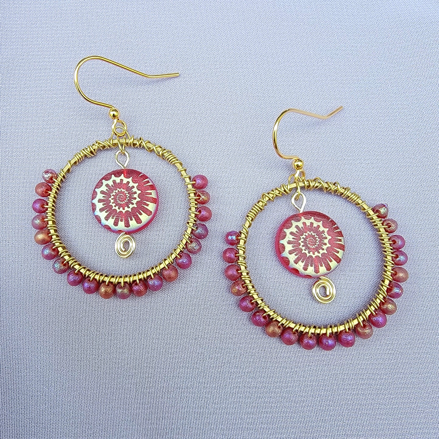 Mystical Ammonite Glass Sea Witch Earrings